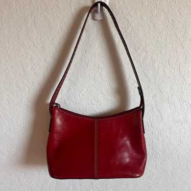 Vintage Fossil Deep Red Leather Hand/ Shoulder Bag