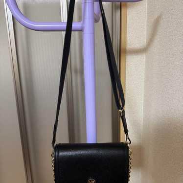 MK Shoulder Bag Black Leather