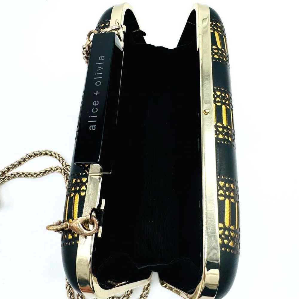 Alice and Olivia Leather Chain Shoulder Bag Clutc… - image 11