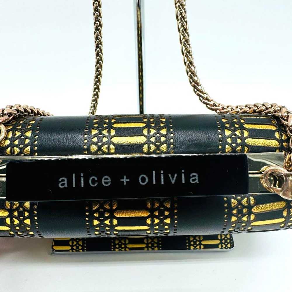 Alice and Olivia Leather Chain Shoulder Bag Clutc… - image 3