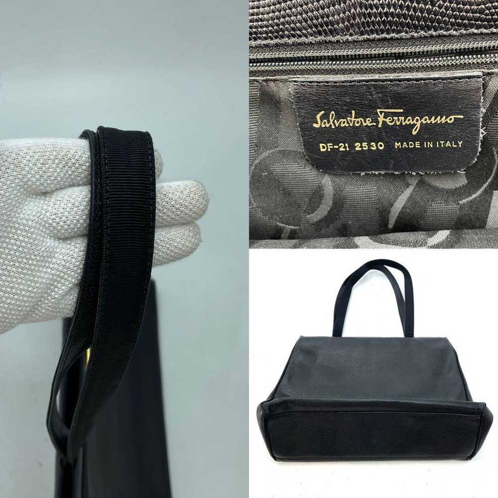 Ferragamo Tote Shoulder Bag Vara Black A4 Busines… - image 4