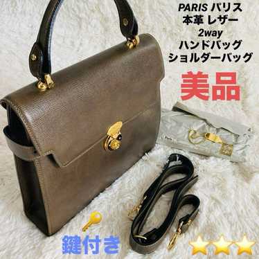 【Like New】PARIS Genuine Leather 2-way Handbag Sho… - image 1