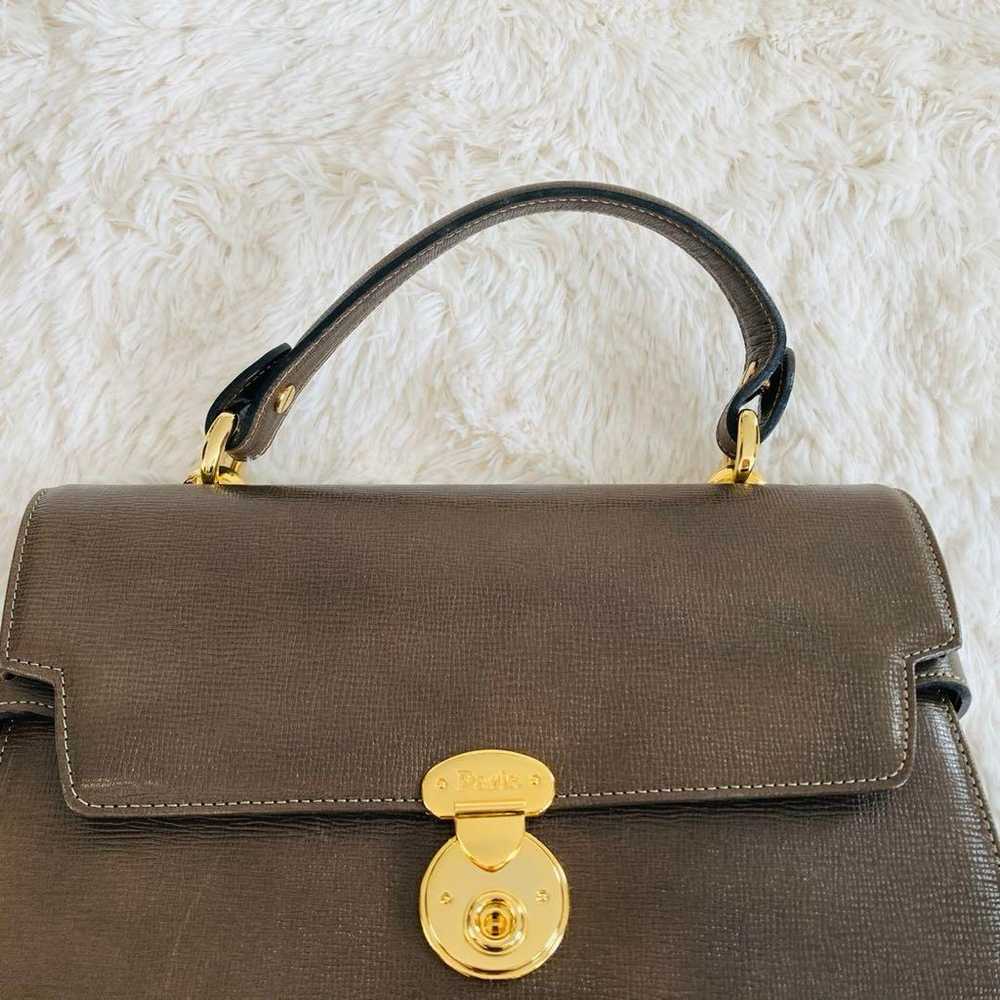 【Like New】PARIS Genuine Leather 2-way Handbag Sho… - image 6