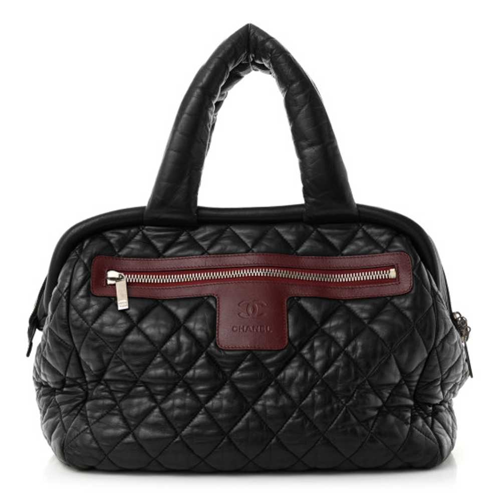 CHANEL Lambskin Coco Cocoon Bowler Black - image 1