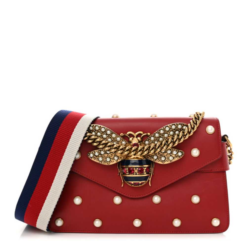 GUCCI Nappa Pearl Studded Mini Queen Margaret Bro… - image 1