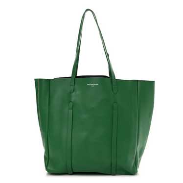 BALENCIAGA Calfskin Large Laundry Cabas Tote Grass