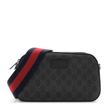 GUCCI GG Supreme Monogram Web Shoulder Bag Black … - image 1