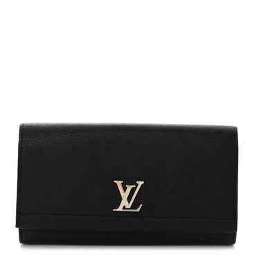 LOUIS VUITTON Calfskin Lockme II Wallet Black