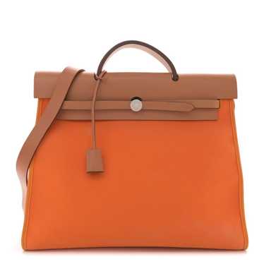 HERMES Vache Hunter Toile Herbag Zip 39 MM Orange 