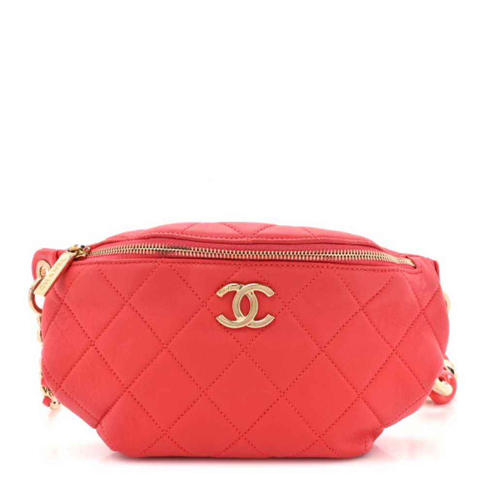 CHANEL Lambskin Quilted Resin Bi-Color Waist Bag … - image 1