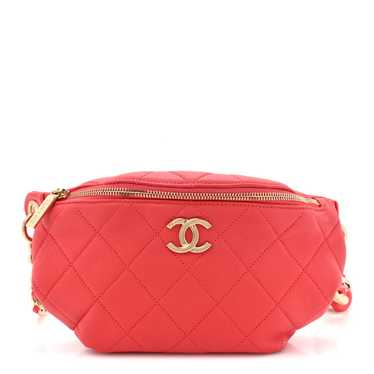 CHANEL Lambskin Quilted Resin Bi-Color Waist Bag … - image 1