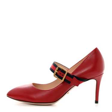 GUCCI Malaga Kid Sylvie Web Mid Heel Pumps 36 Hibi