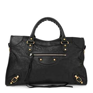 BALENCIAGA Agneau Classic Gold Hardware City Black