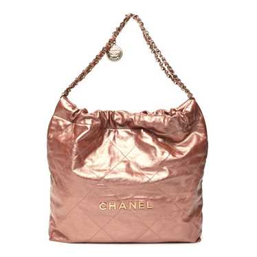 CHANEL Metallic Calfskin Quilted Chanel 22 Copper