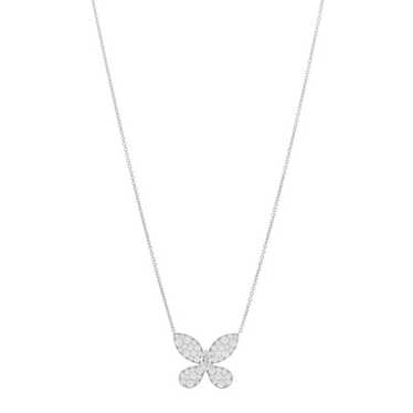 GRAFF 18K White Gold Diamond Butterfly Pendant Pa… - image 1