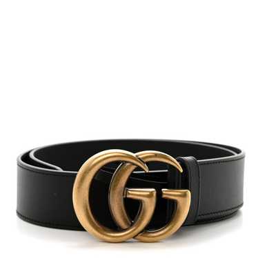 GUCCI Calfskin Double G 40mm Belt 75 30 Black