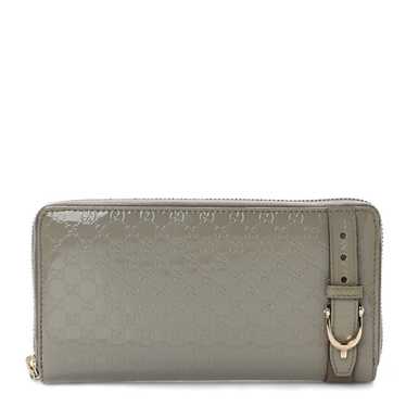 GUCCI Patent Microguccissima Nice Zip Around Walle