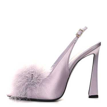 SAINT LAURENT Crepe Satin Mae Feathered Sandals S… - image 1