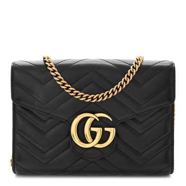 GUCCI Calfskin Matelasse GG Marmont Chain Wallet B