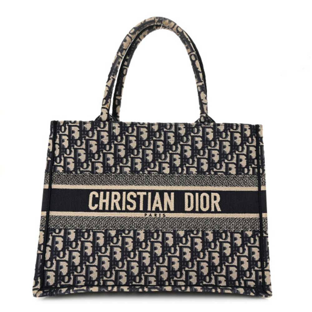 CHRISTIAN DIOR Oblique Medium Book Tote Blue Mult… - image 1