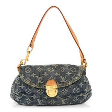 LOUIS VUITTON Monogram Denim Mini Pleaty Blue