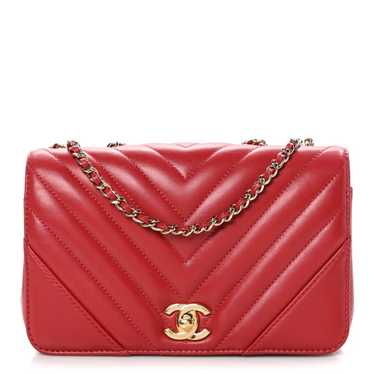 CHANEL Calfskin Chevron Quilted Mini Statement Fla