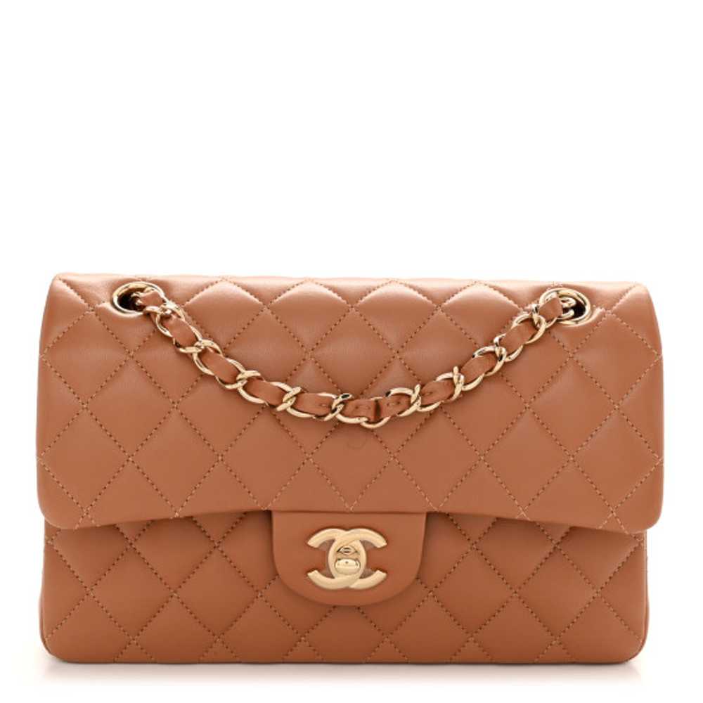 CHANEL Lambskin Quilted Small Double Flap Brown - image 1