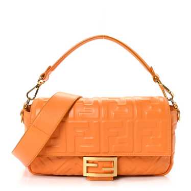 FENDI Nappa FF 1974 Embossed Baguette Clementine