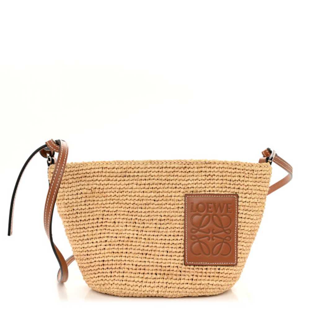 LOEWE Calfskin Raffia Paulas Ibiza Pochette Bag N… - image 1