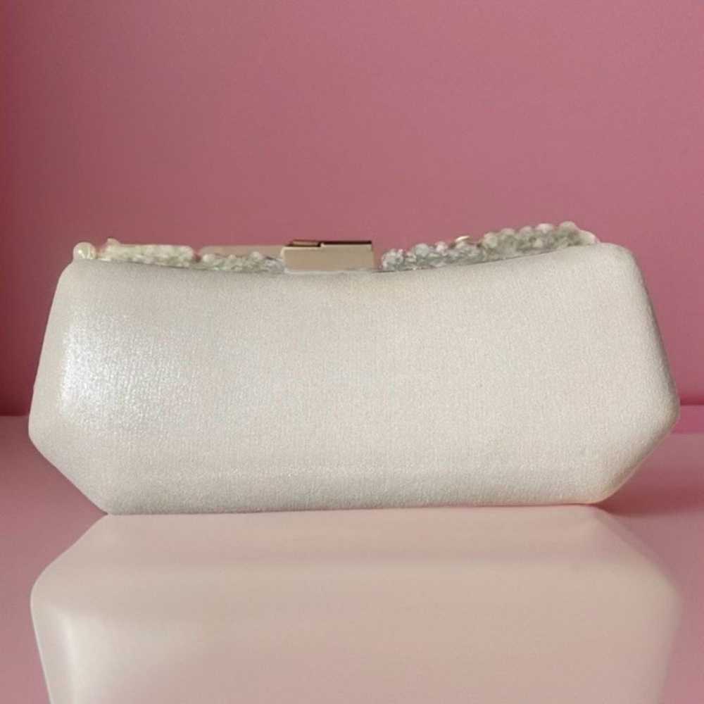 Pearl and rhinestone clutch snap closure satin li… - image 4