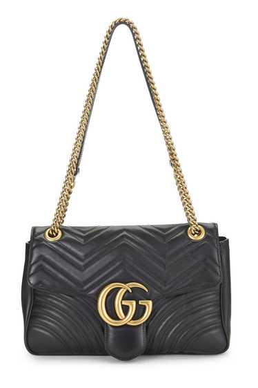 Black Leather GG Marmont Shoulder Bag Send in SMS… - image 1