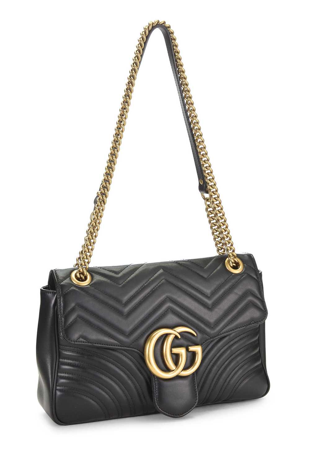 Black Leather GG Marmont Shoulder Bag Send in SMS… - image 2