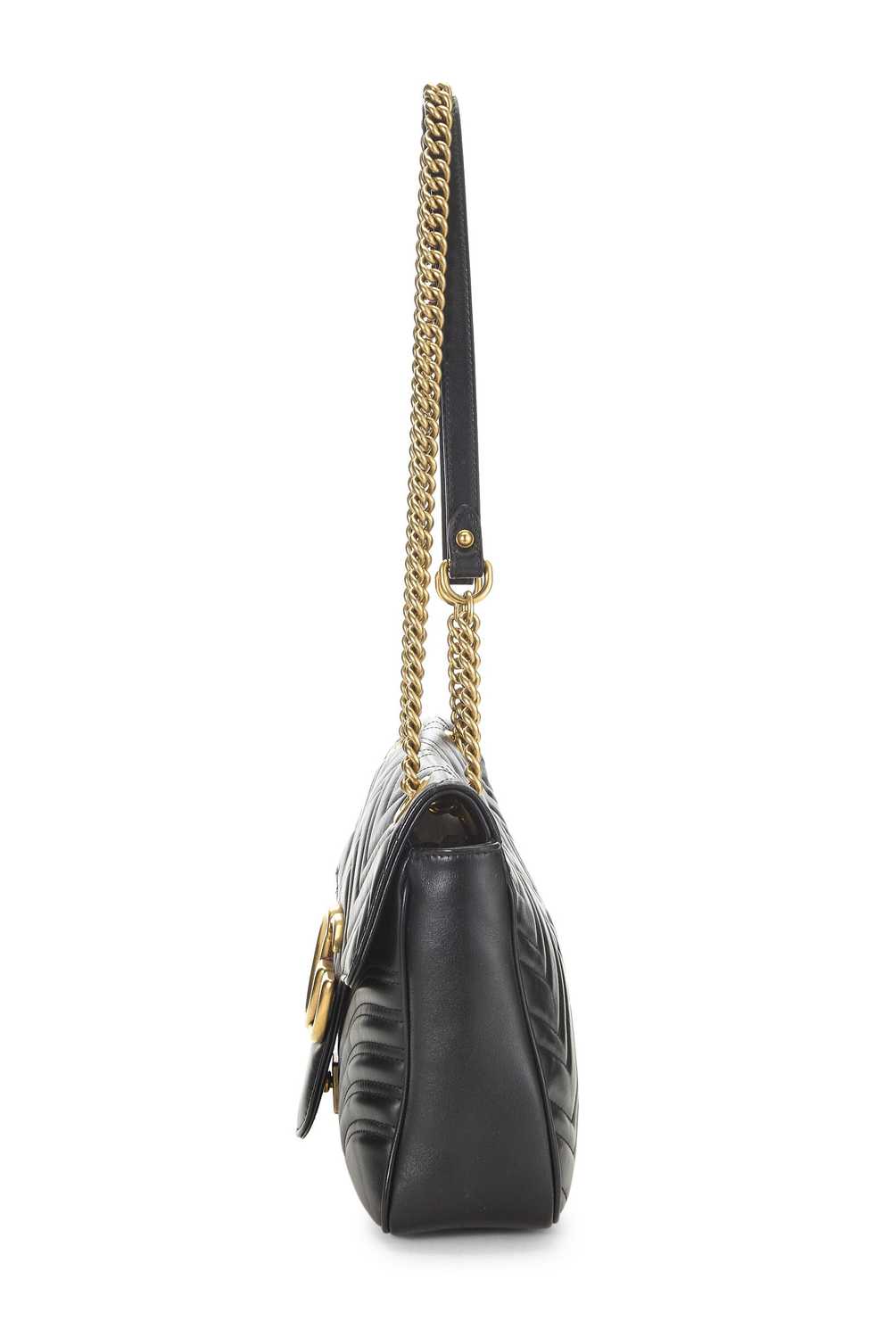 Black Leather GG Marmont Shoulder Bag Send in SMS… - image 3