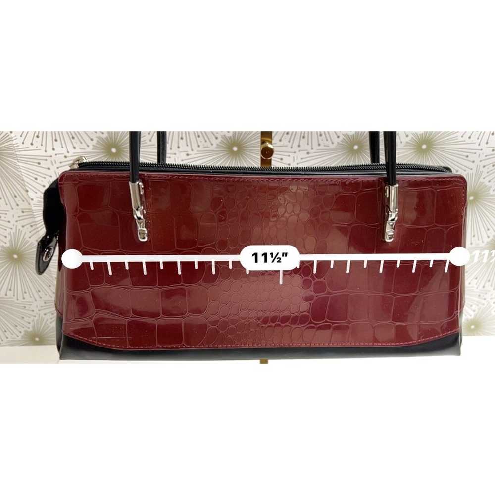 Cherry red and black faux crocodile embossed Beji… - image 10