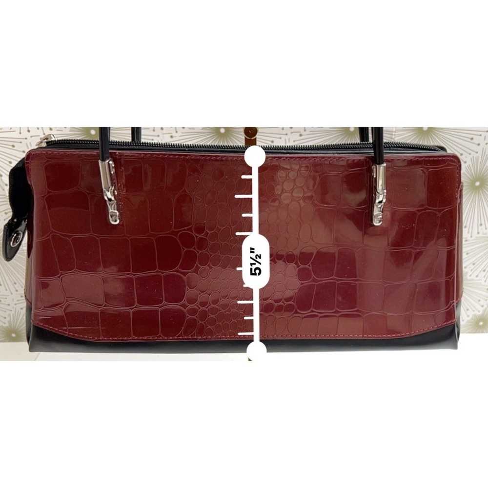 Cherry red and black faux crocodile embossed Beji… - image 9