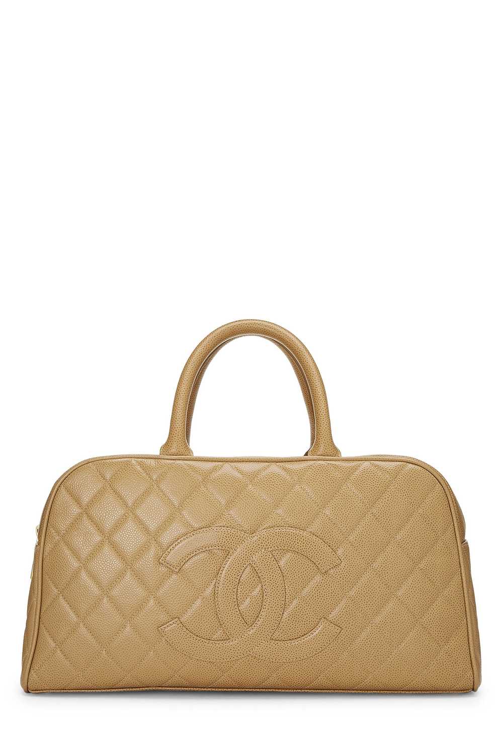 Beige Quilted Caviar Bowler Medium Send in SMS Se… - image 1