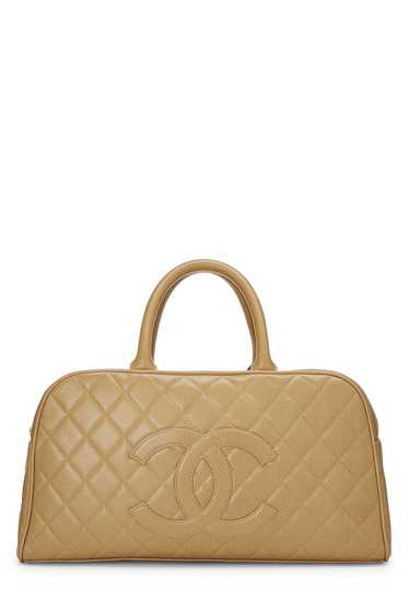 Beige Quilted Caviar Bowler Medium Send in SMS Se… - image 1