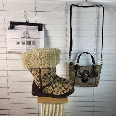 Coach Size 7 Boots & Crossbody - image 1