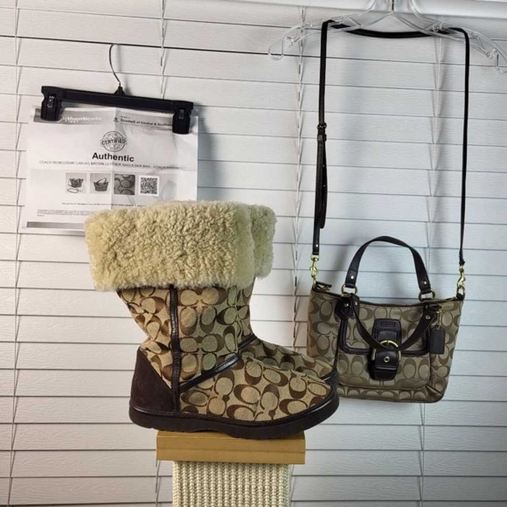 Coach Size 7 Boots & Crossbody - image 2