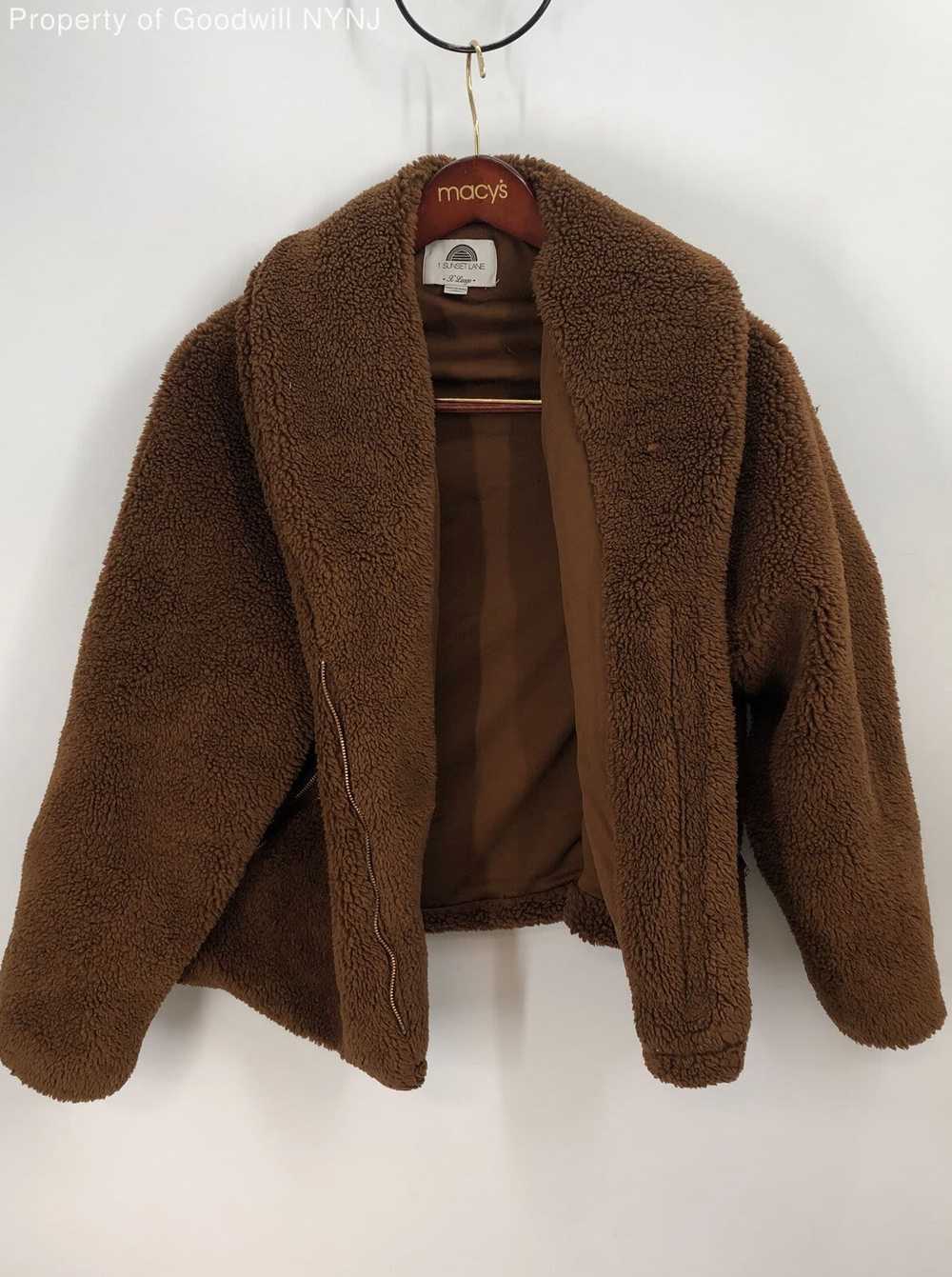 1 Sunset Lane Women's Brown Fleece Jacket Size XL - image 1