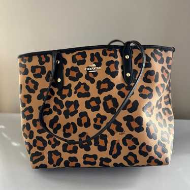 Coach Ocelot Gallery tote RARE HTF leopard print shoulder purse hotsell excellent