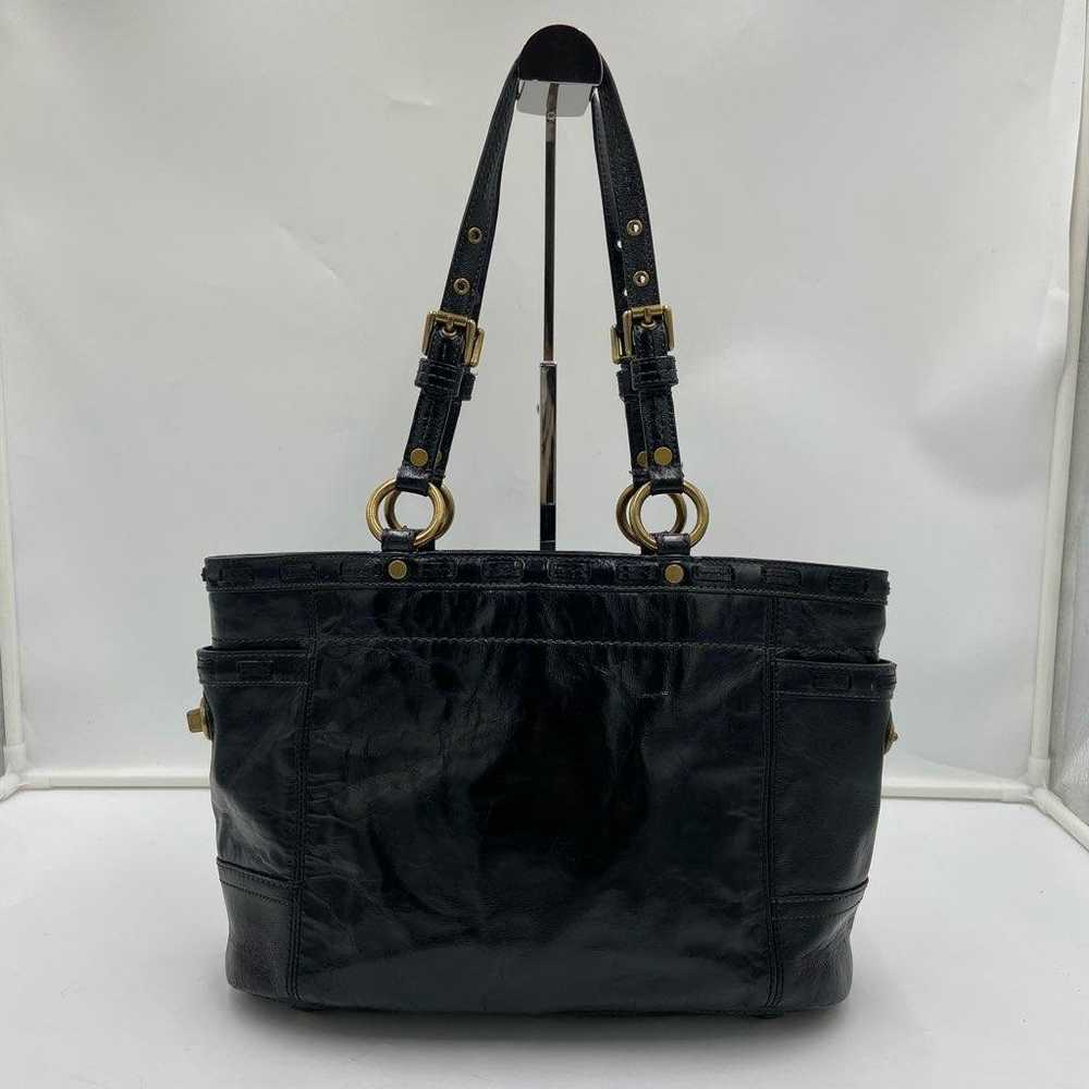 COACH Patent Leather Enamel Tote - Black - image 2