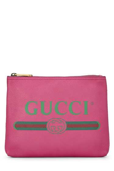 Pink Leather Logo Printed Pouch Small Send in SMS… - image 1