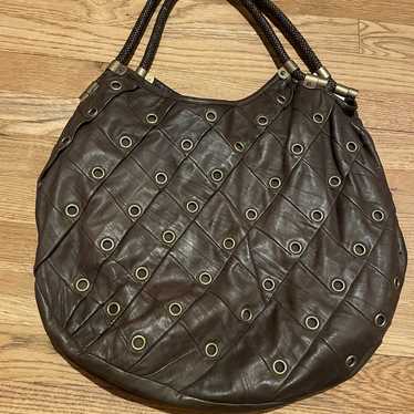 Cole haan brown leather bag hobo style