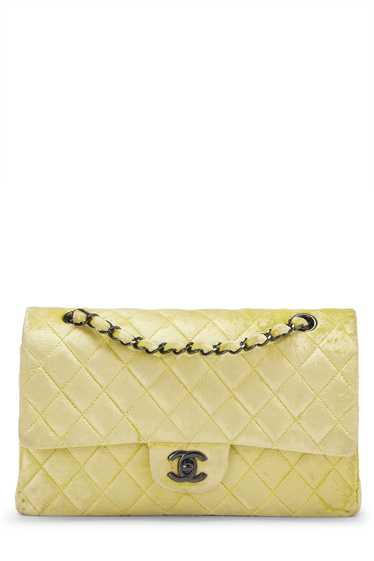 Yellow Quilted Velvet Classic Double Flap Small S… - image 1