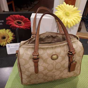 NEW Coach Monogram Signature C Boston Bag Small