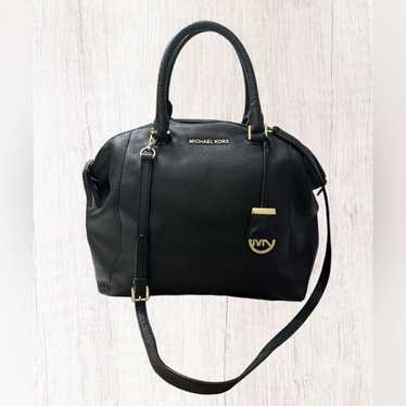 Michael Kors Riley Pebbled Leather Black Satchel