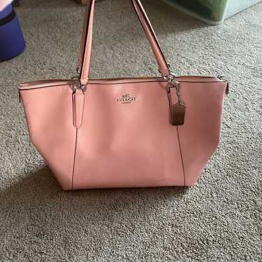 Coach light pink zipper purse