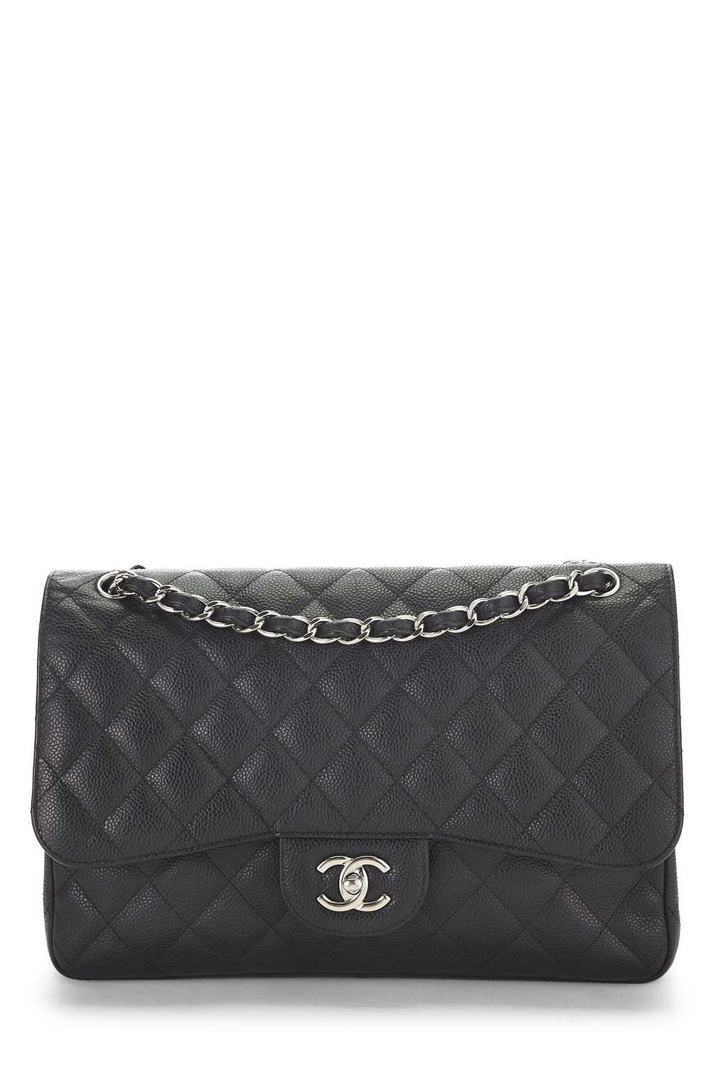 Black Quilted Caviar New Classic Double Flap Jumb… - image 1