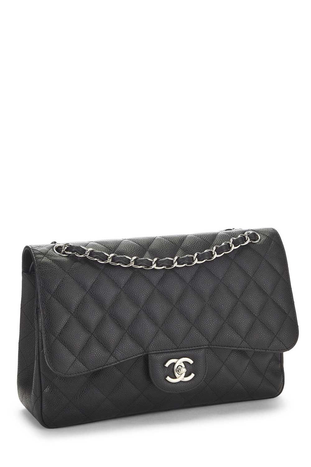 Black Quilted Caviar New Classic Double Flap Jumb… - image 2